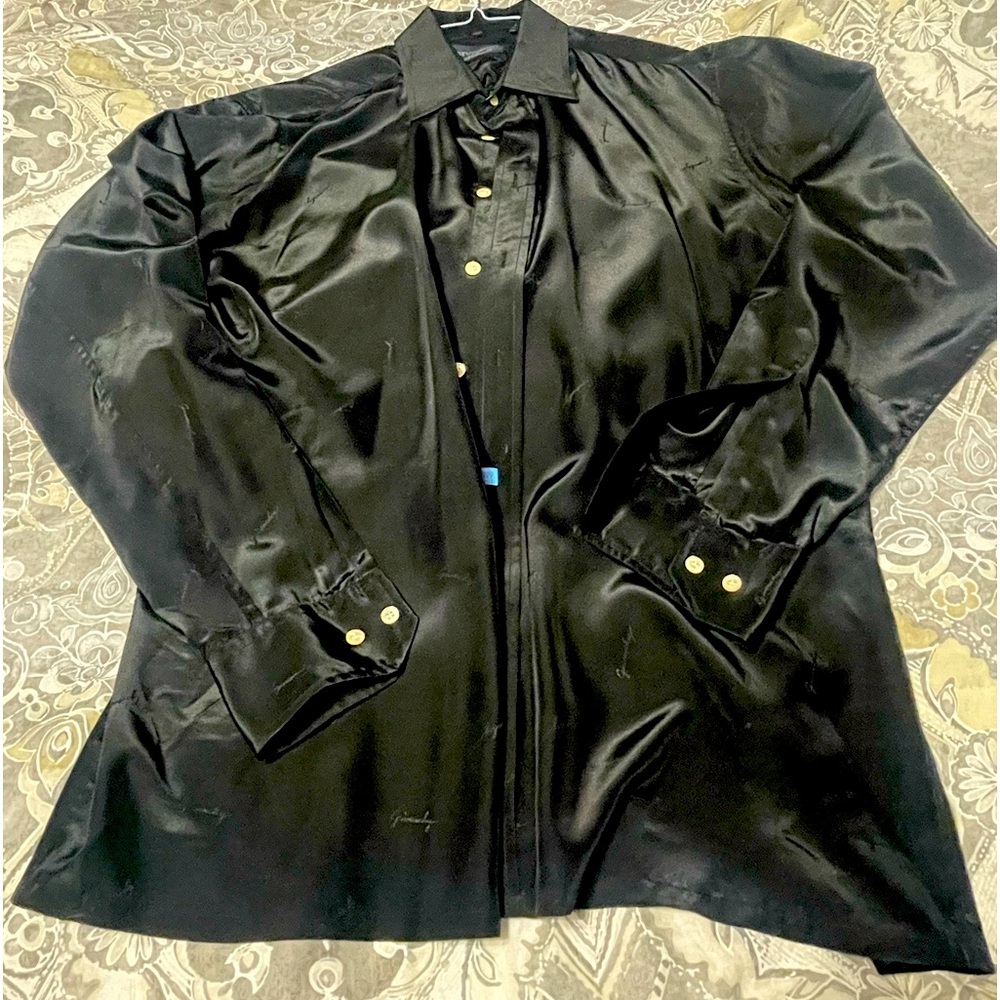 Vintage Givenchy for Chesa spell out button down shirt 100% Polyester
